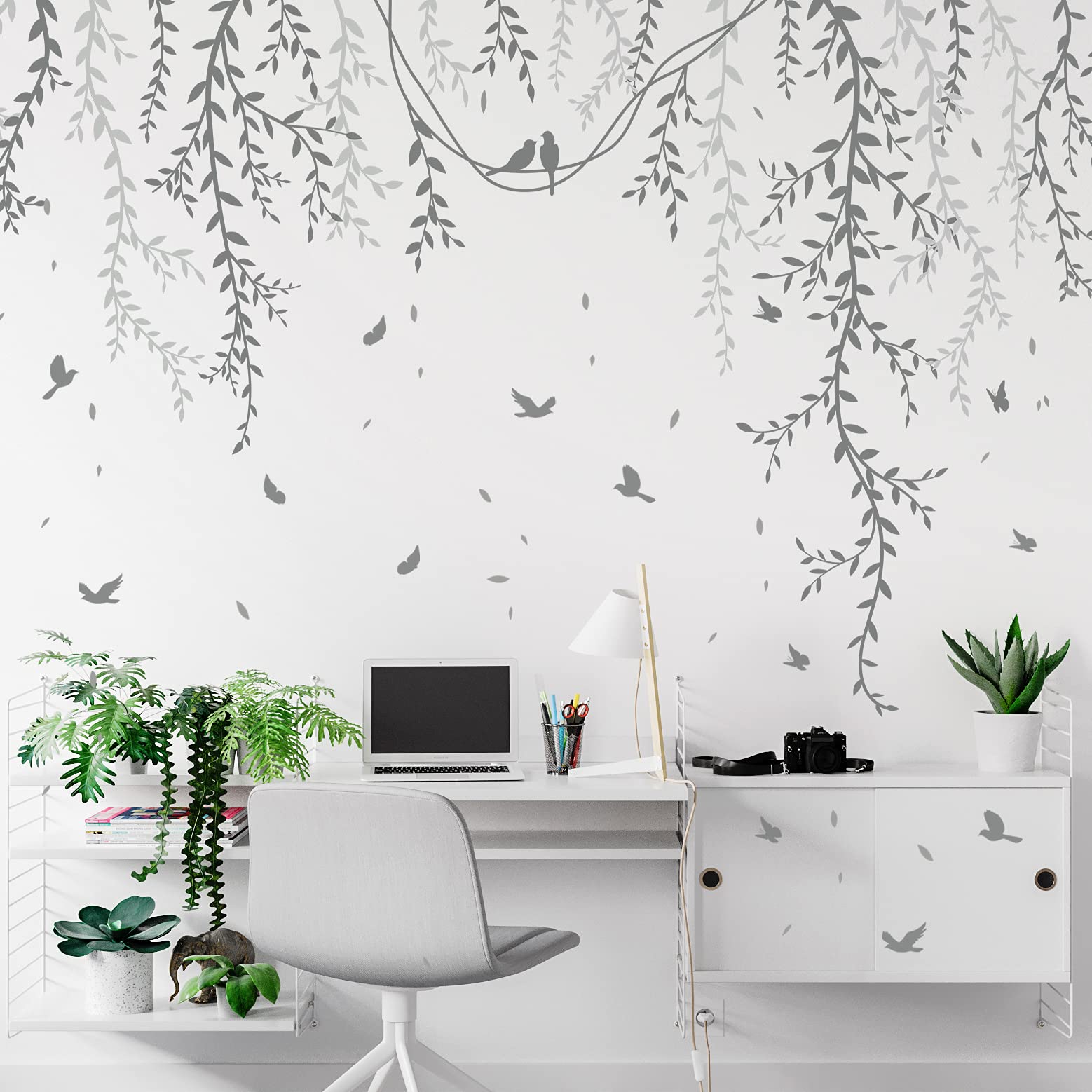 LiveGallery hanging willow branch wall sticker creates calming nursery ambiance
