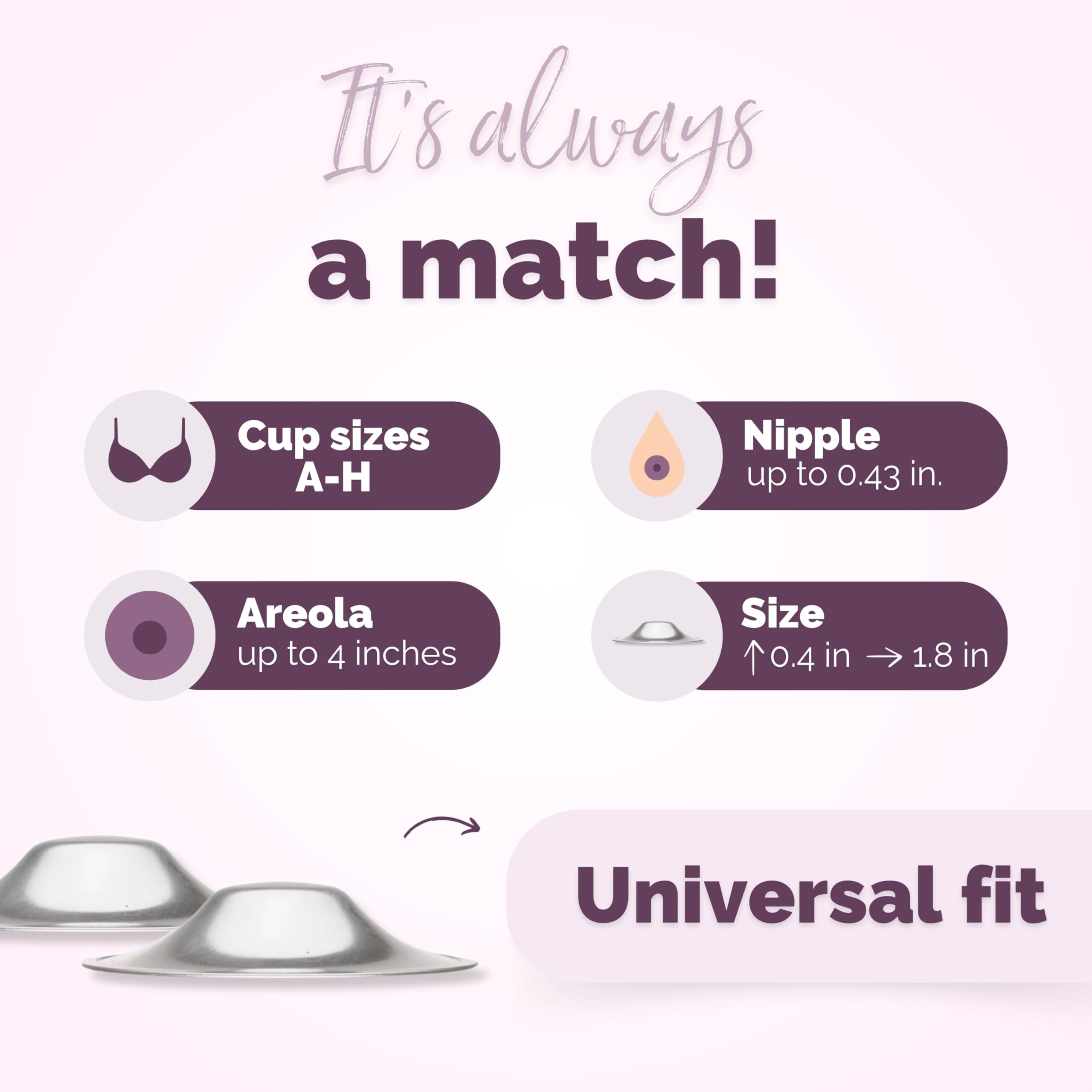 Livella Silver Nursing Cups made in Germany with 999 silver.