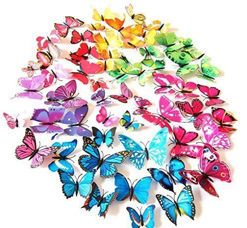 LiveGallery 72-pcs butterflies set adds colorful wall decor across spaces.