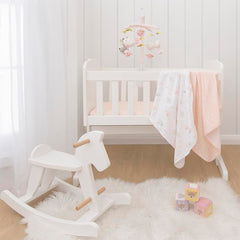 Living Textiles Ava Birds mobile showcasing 12 melodies for soothing nursery ambience.
