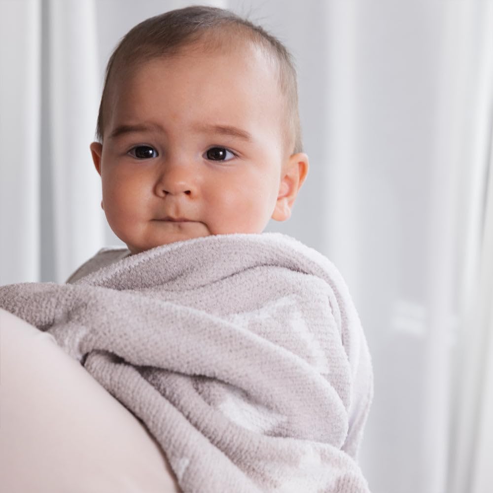 Living Textiles Chenille Blanket Grey Galaxy baby snuggle in plush, hypoallergenic fabric