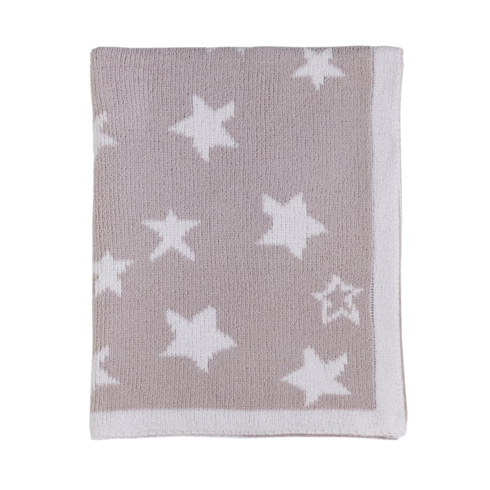 Living Textiles Chenille Blanket Grey Galaxy close-up of ultra-soft fabric for cozy touch