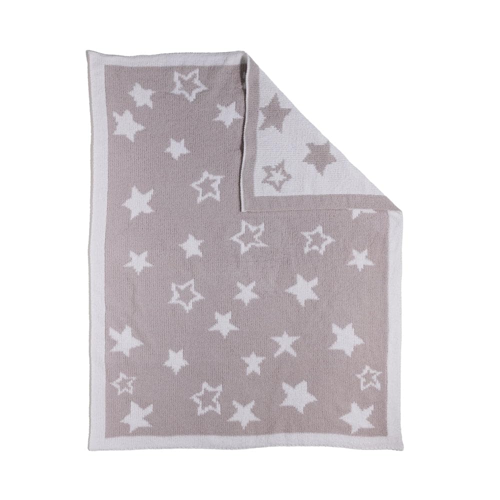 Living Textiles Chenille Blanket Grey Galaxy folded on bed for warm ambience