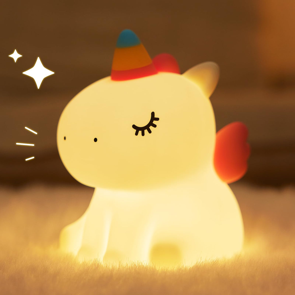 LIXIANSHI night light unicorn glows softly in kid's room for bedtime