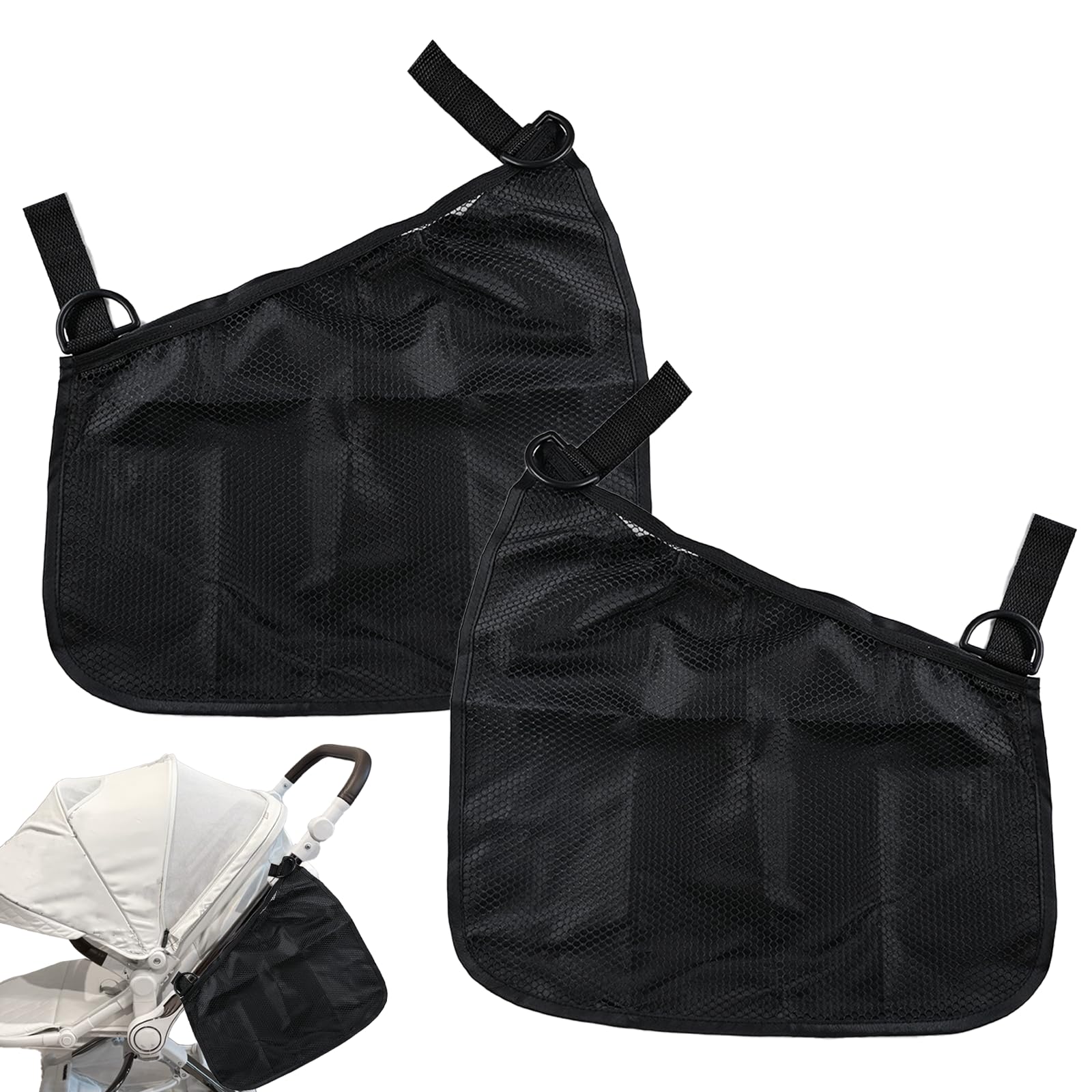 LiXiongBao side sling mesh net left side on stroller for quick access to essentials