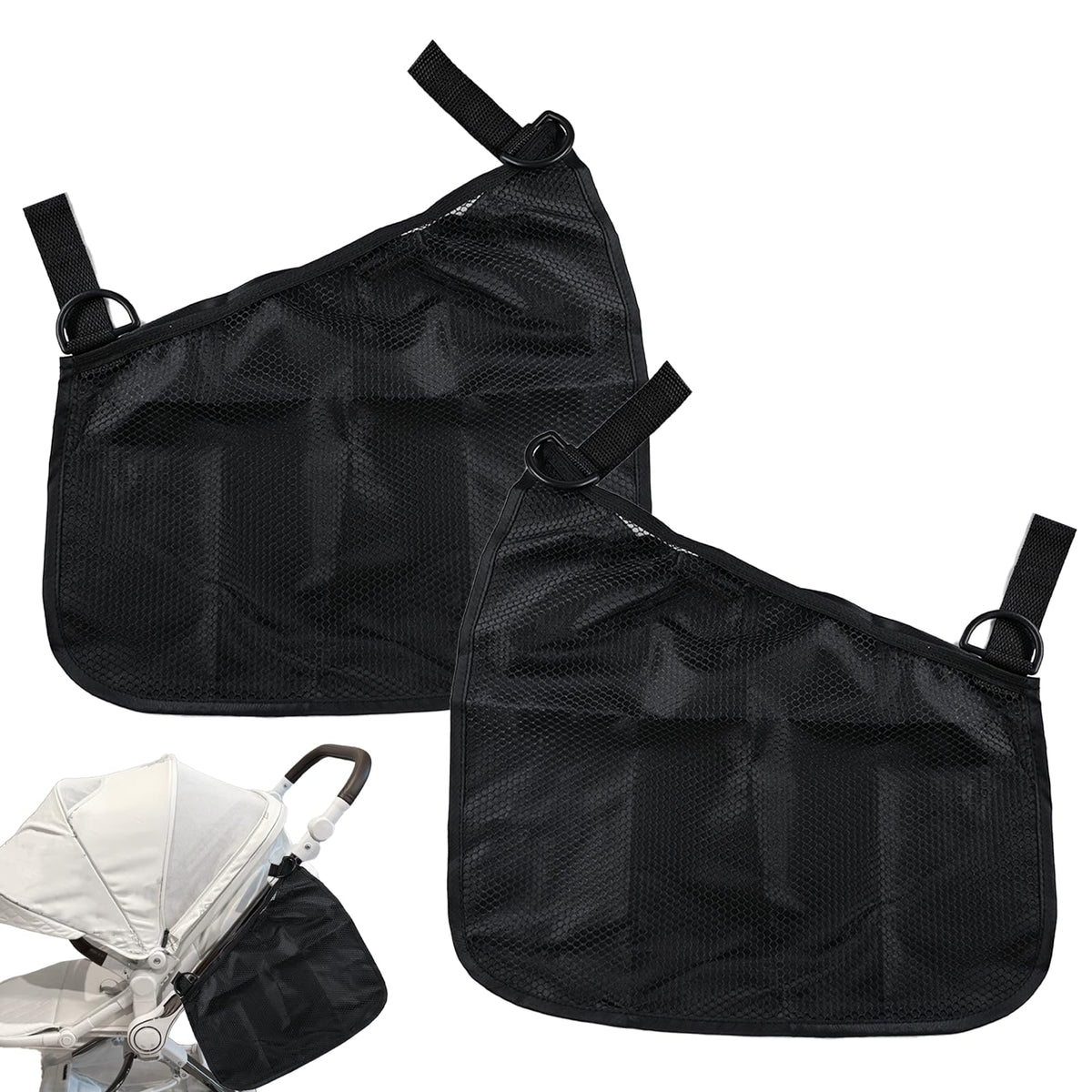 LiXiongBao side sling mesh net left side on stroller for quick access to essentials
