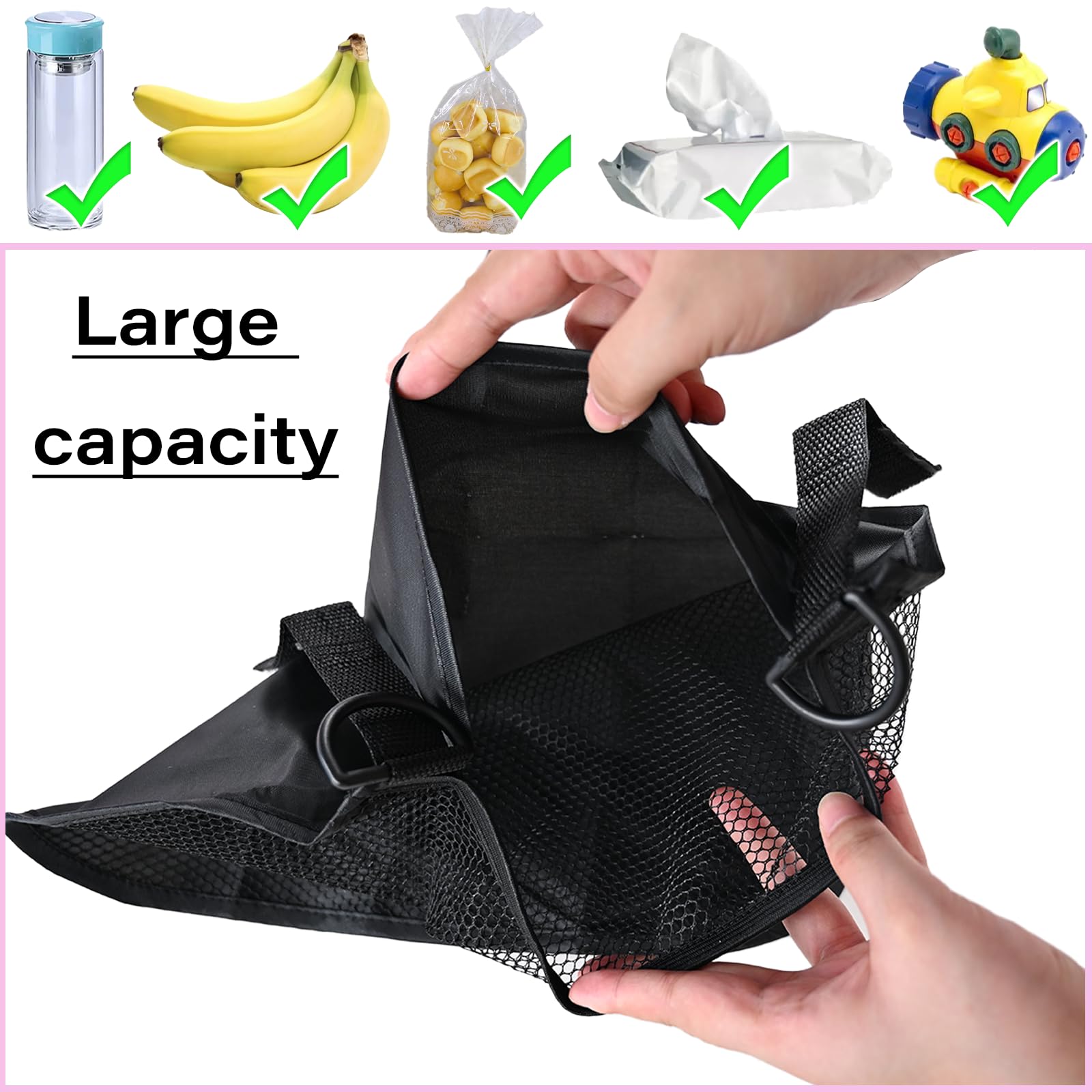 LiXiongBao anti-slip Velcro strap securing the mesh net to the stroller