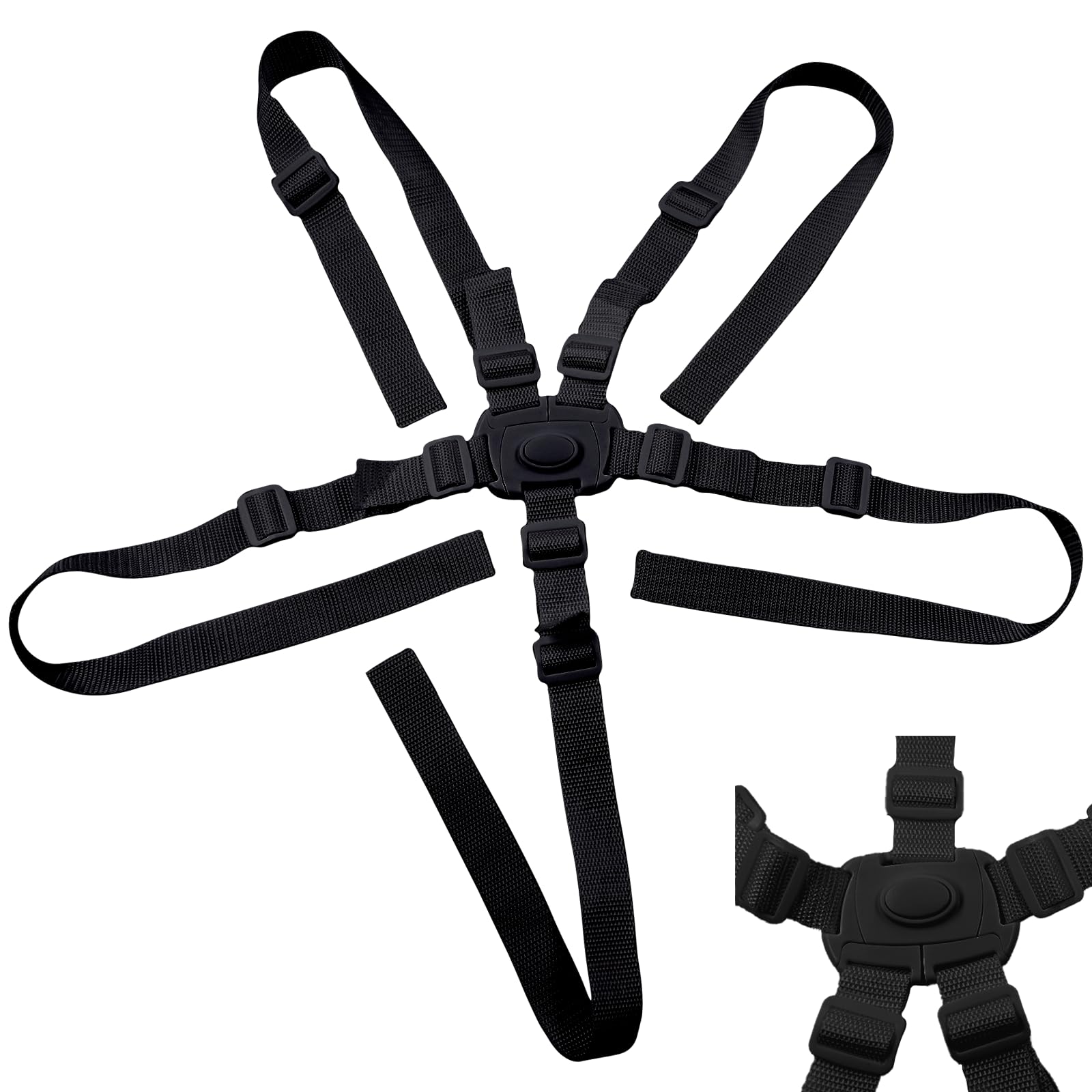 LiXiongBao universal 5-point harness seat belt easy-to-install travel-ready safety for high chairs