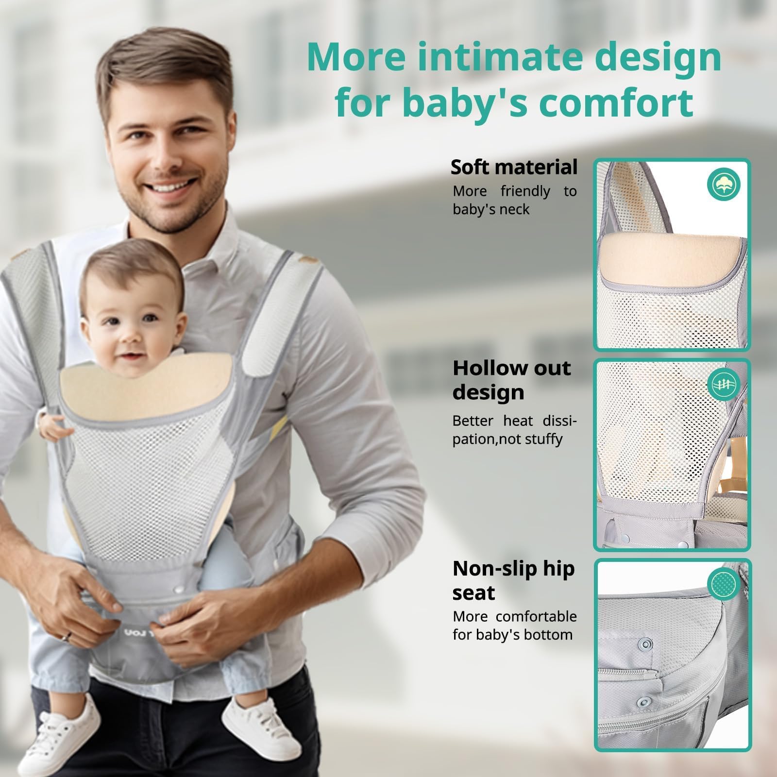 LiyLou breathable-cotton shoulder straps emphasize skin-friendly comfort.