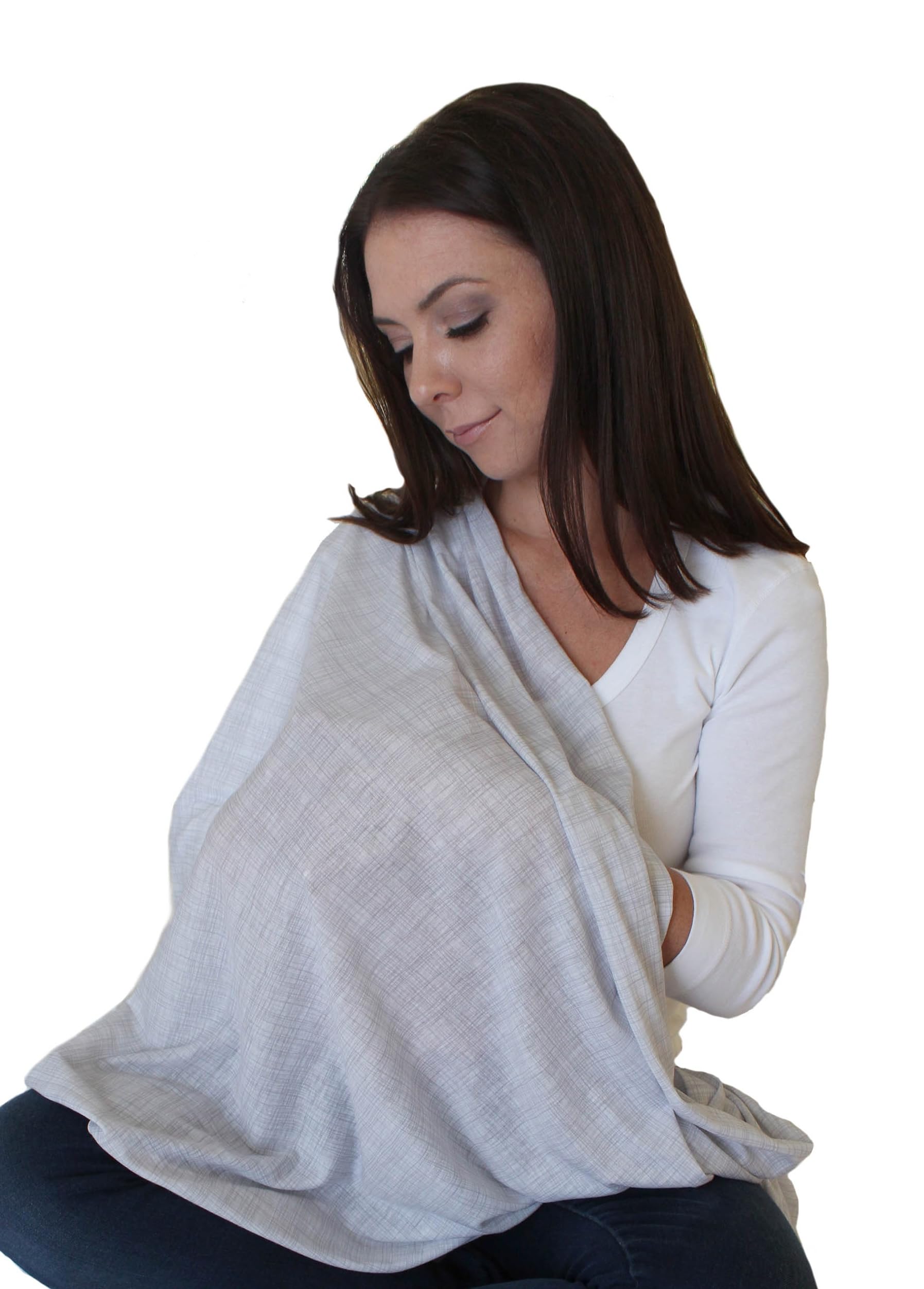 LK Baby Infinity Nursing Scarf fabric closeup shows ultra-soft breathable jersey.