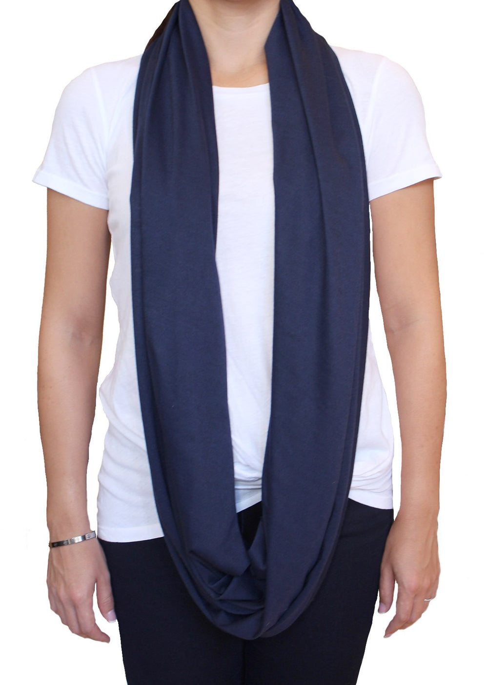 LK Baby infinity scarf fabric closeup shows baby-safe AZO-free material