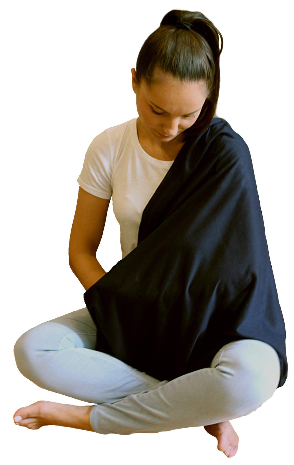 LK Baby multiway wear image shows versatility as scarf, poncho, or car-seat cover