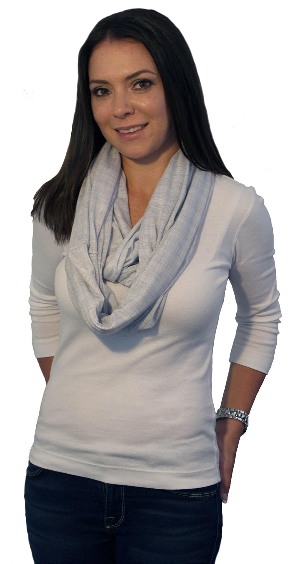 LK Baby nursing wrap multiuse shown as poncho shawl or car-seat cover