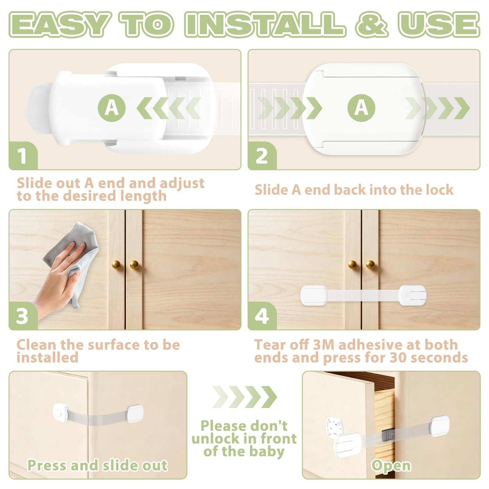 LKbeuuu cabinet locks on a drawer illustrating versatile home use