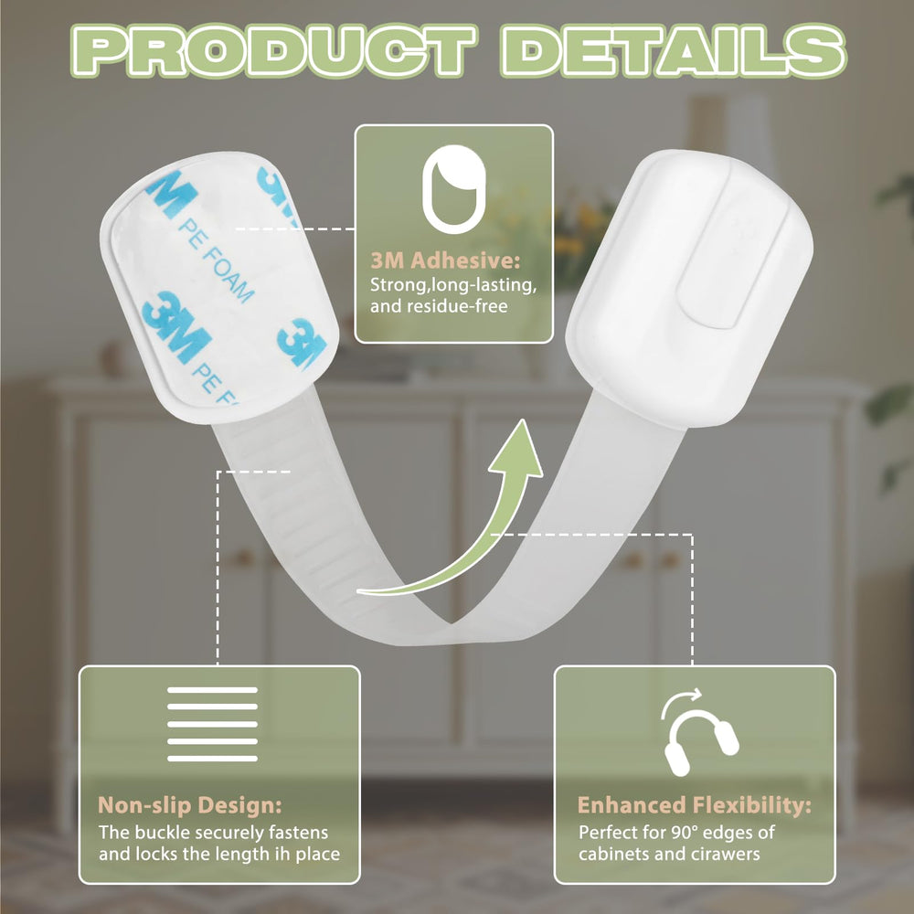 LKbeuuu cabinet locks on fridge door showing easy reach prevention in kitchen
