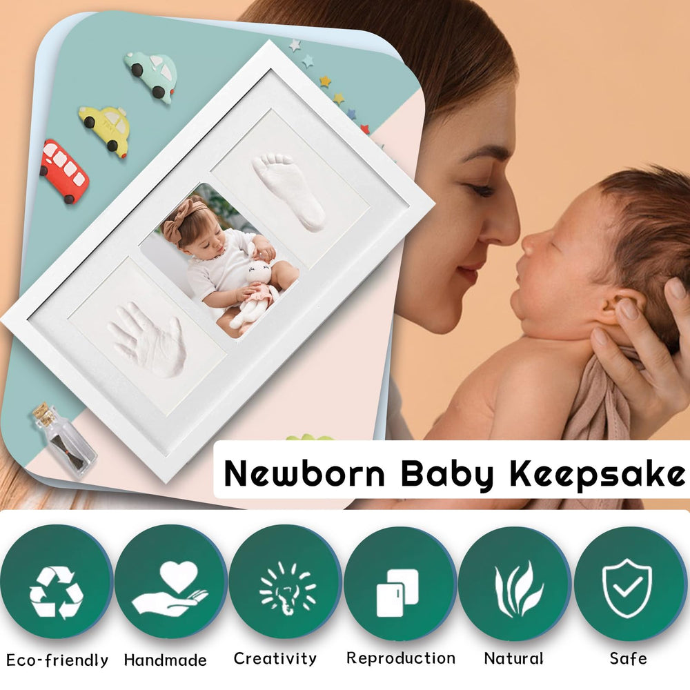 LKEXMD newborn keepsake frame showcases prints in a decorative nursery