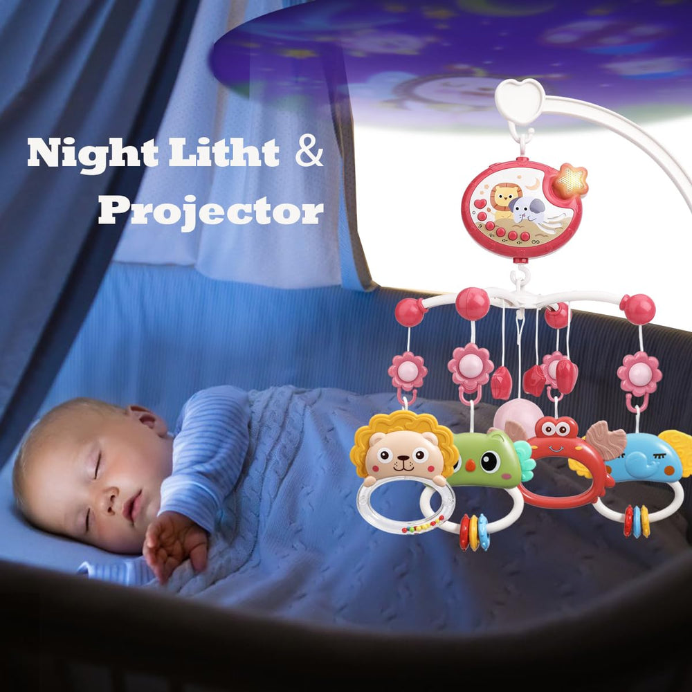 LKNUIYIE baby crib mobile timing settings for nap length customization
