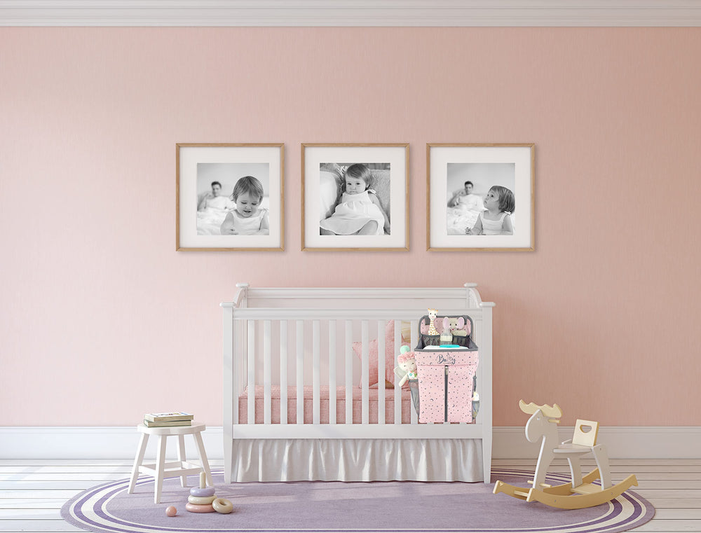 Llama Bella pink diaper caddy ready for organized baby essentials.