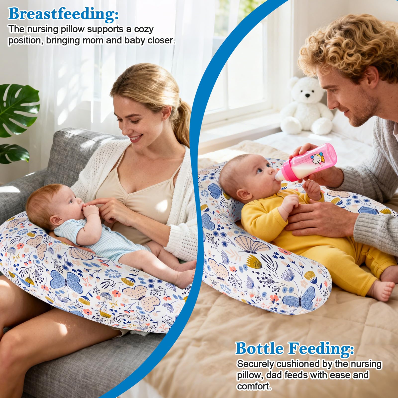 LLCJYYCY Nursing Pillow baby-feeding position demonstrates proper ergonomic angle.