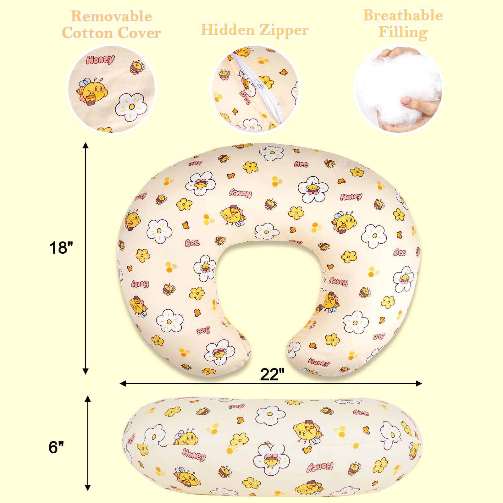 LLCJYYCY nursing pillow breathable cover helps baby stay cool.