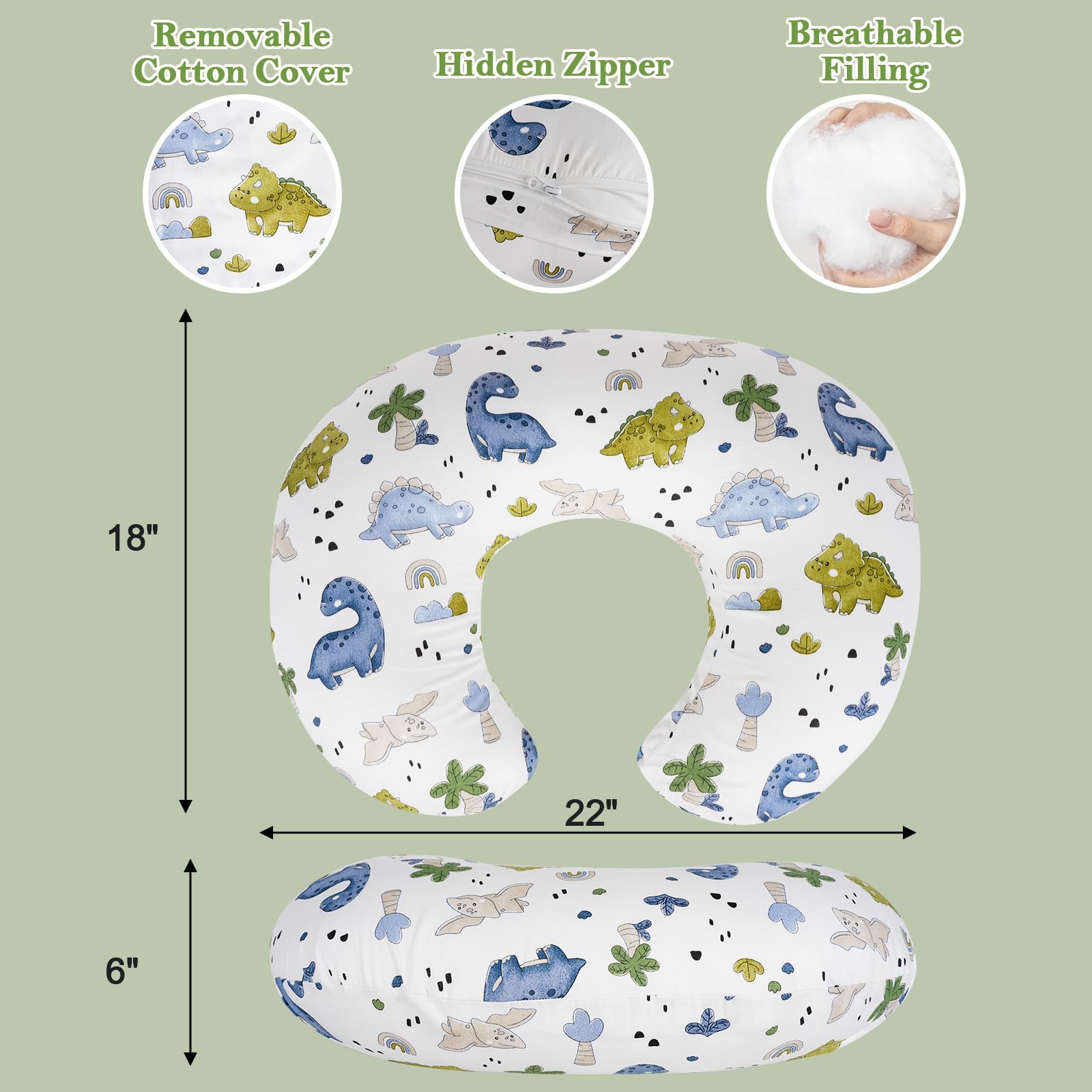 LLCJYYCY Pillow uses breathable fill to prevent overheating for baby.