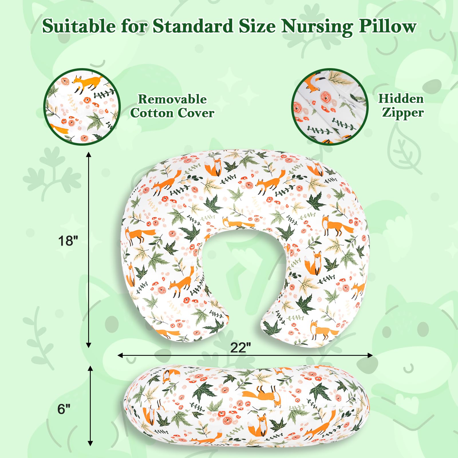 LLCJYYCY nursing pillow cover fits Boppy Original and standard pillows.
