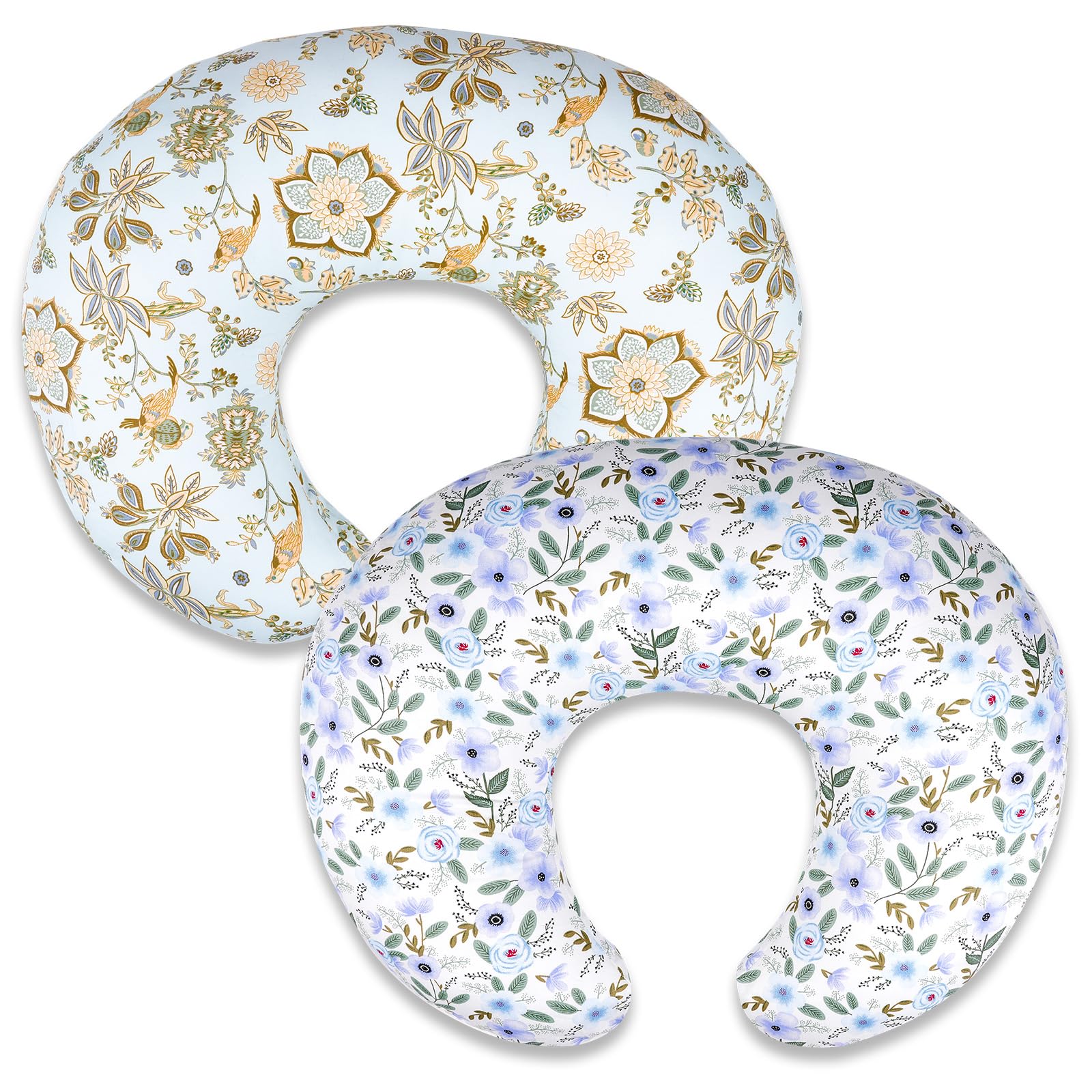 LLCJYYCY nursing pillow cover folded close-up highlights soft cotton fabric for baby comfort.