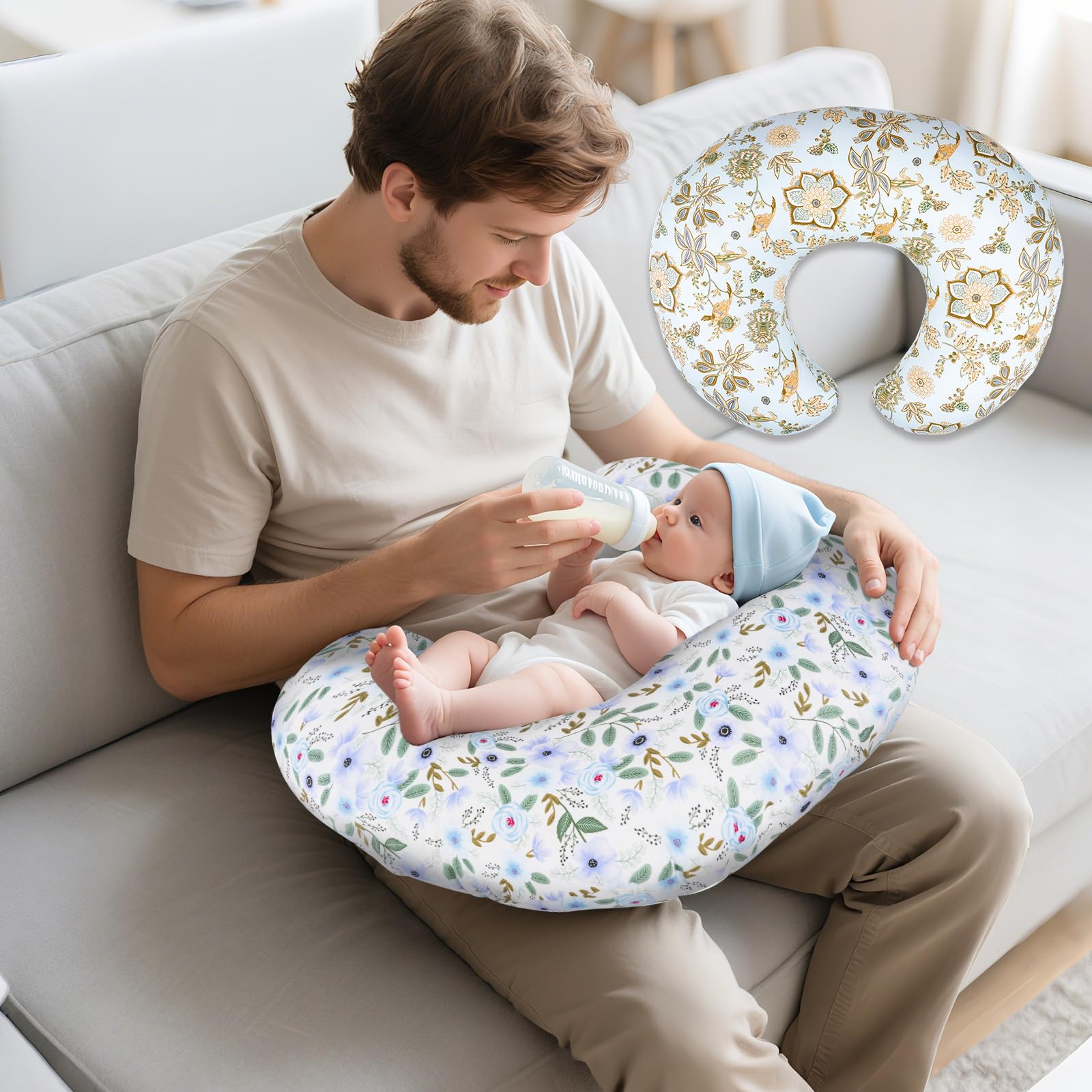 LLCJYYCY nursing pillow cover with zipper for quick, clean swaps after feeding.