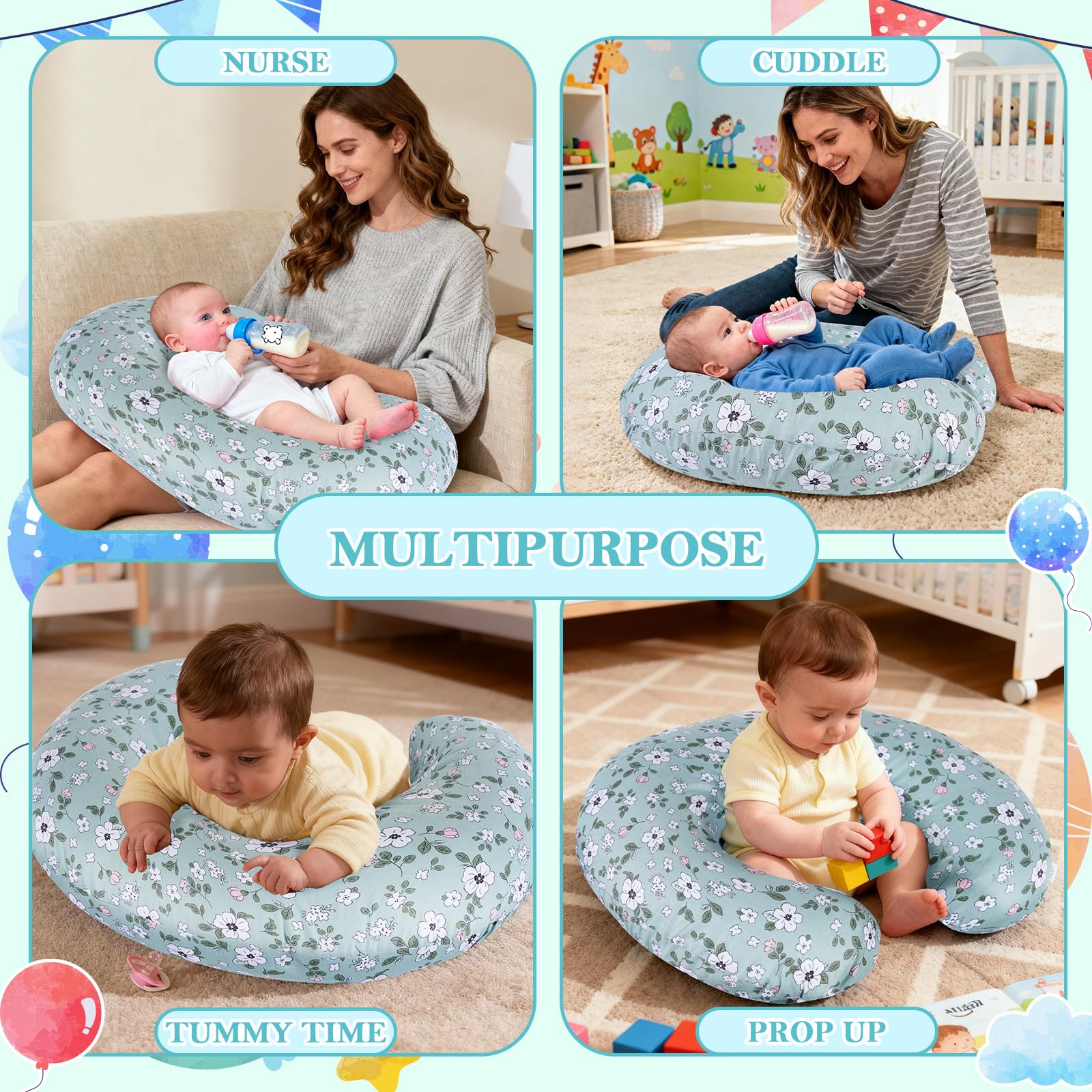 LLCJYYCY nursing pillow ergonomic design demonstrates reduced arm and back strain