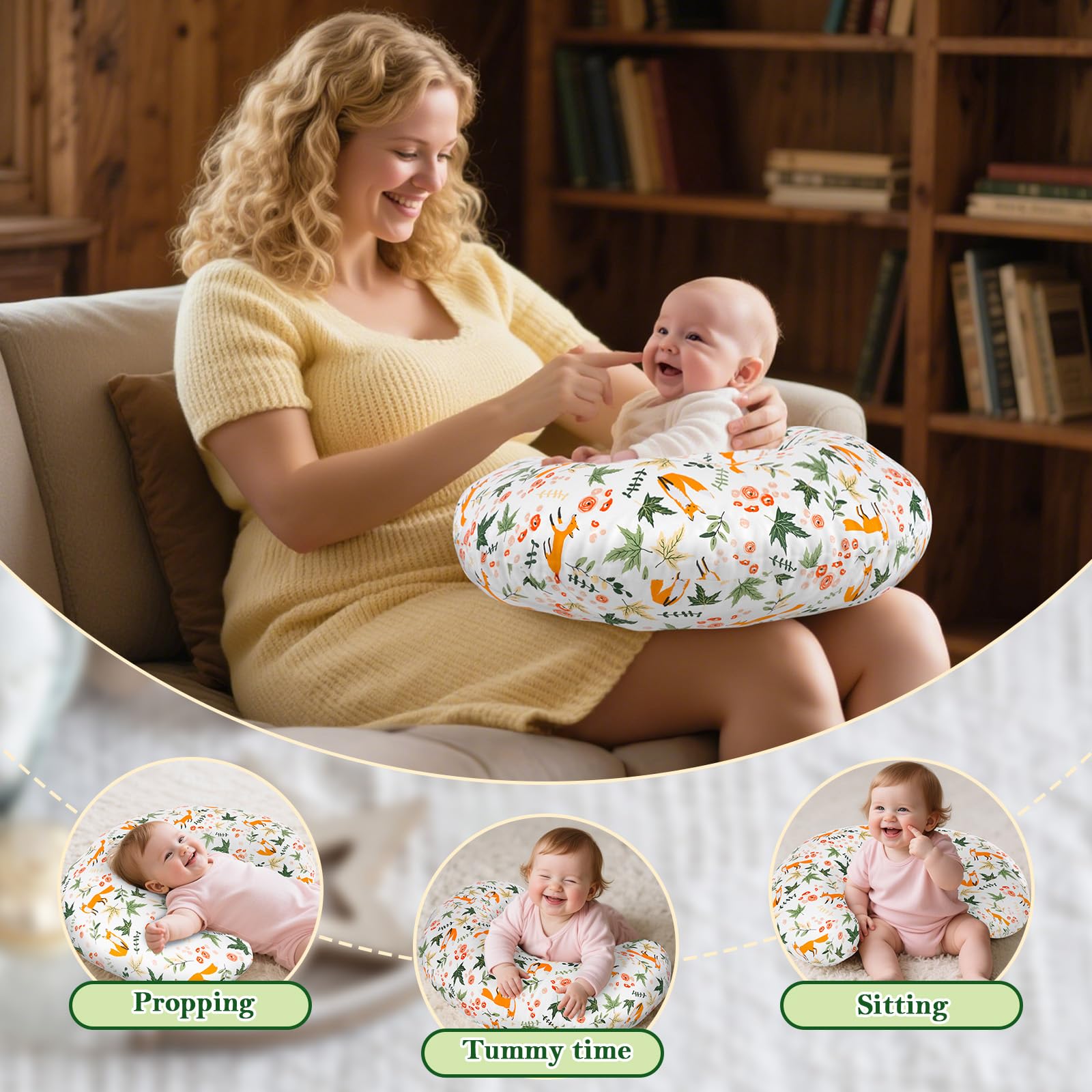 LLCJYYCY nursing pillow multiuse supports feeding, tummy time, and seating
