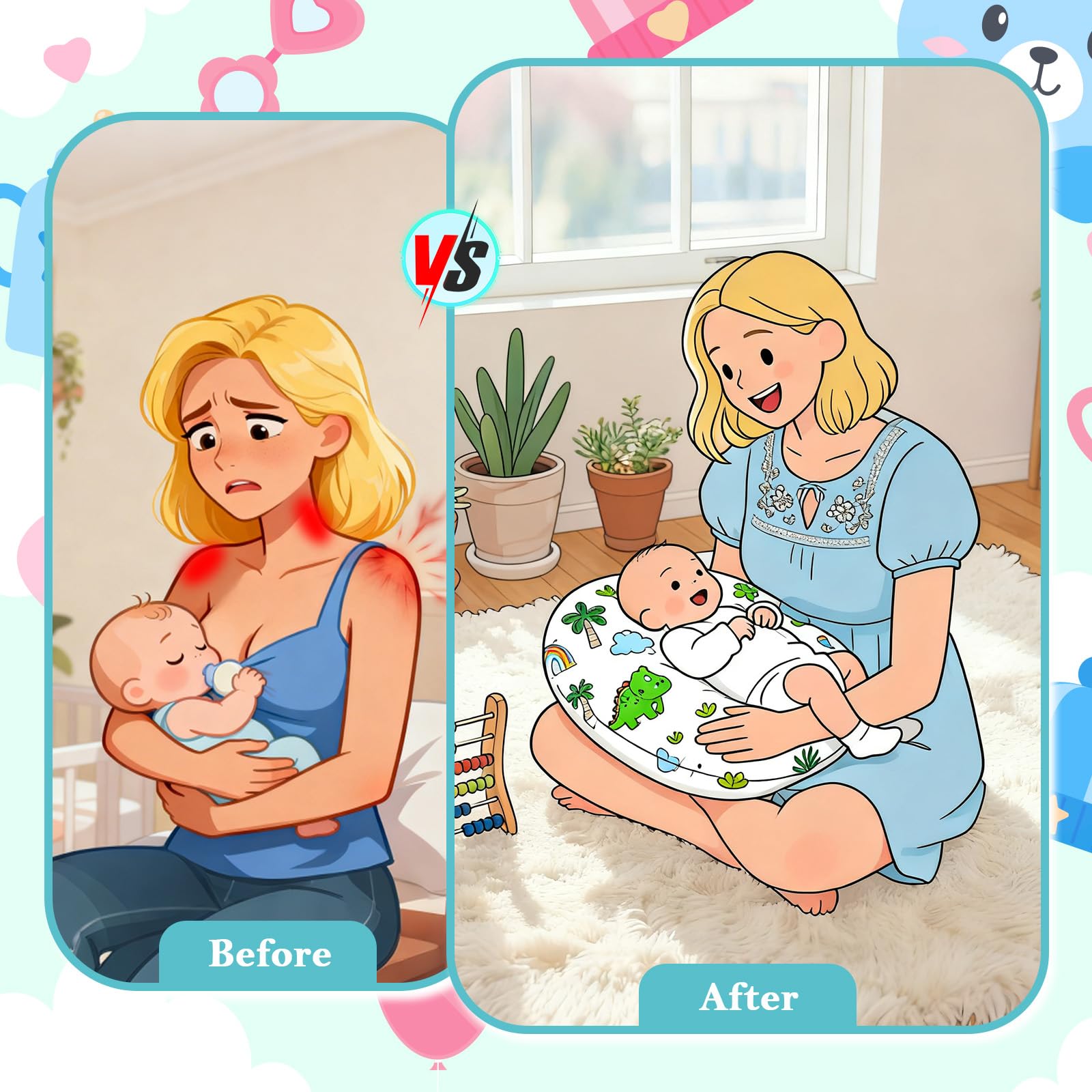 LLCJYYCY nursing pillow nursery gift-ready packaging appeals to new parents
