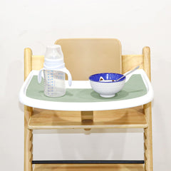 LLHQAMT Stokke Tripp Trapp tray mat in two-tone grey-green for stylish, hygienic feeding