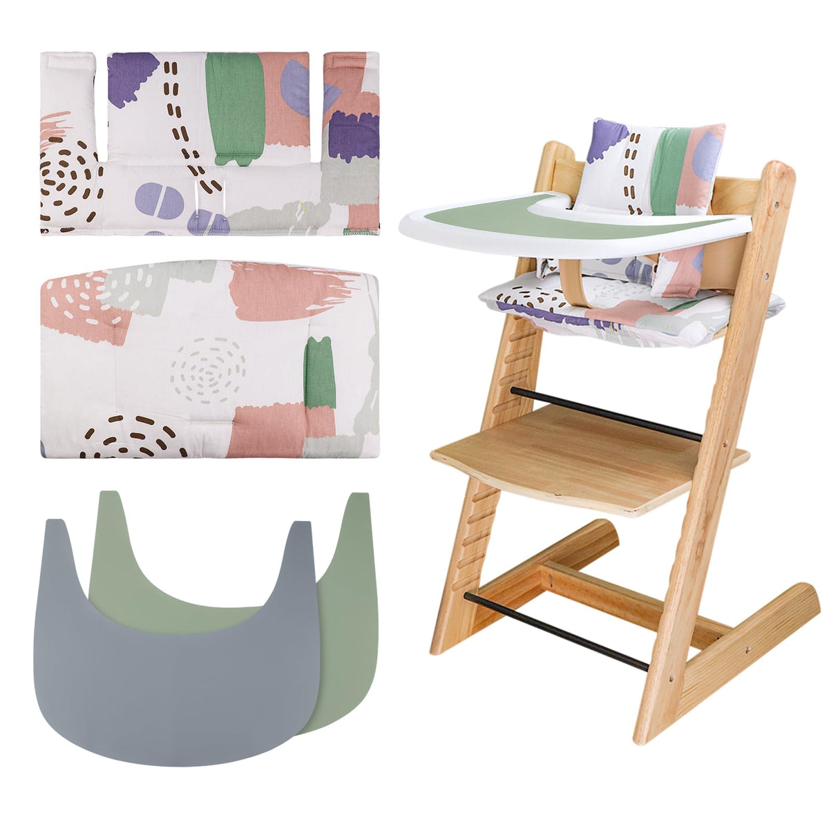 LLHQAMT Tripp Trapp cushion two-parts design supports longer, calmer feeding sessions.