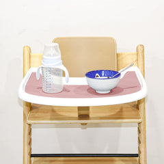 LLHQAMT Tripp Trapp placemat pink-gray folded portable for easy on-the-go use.