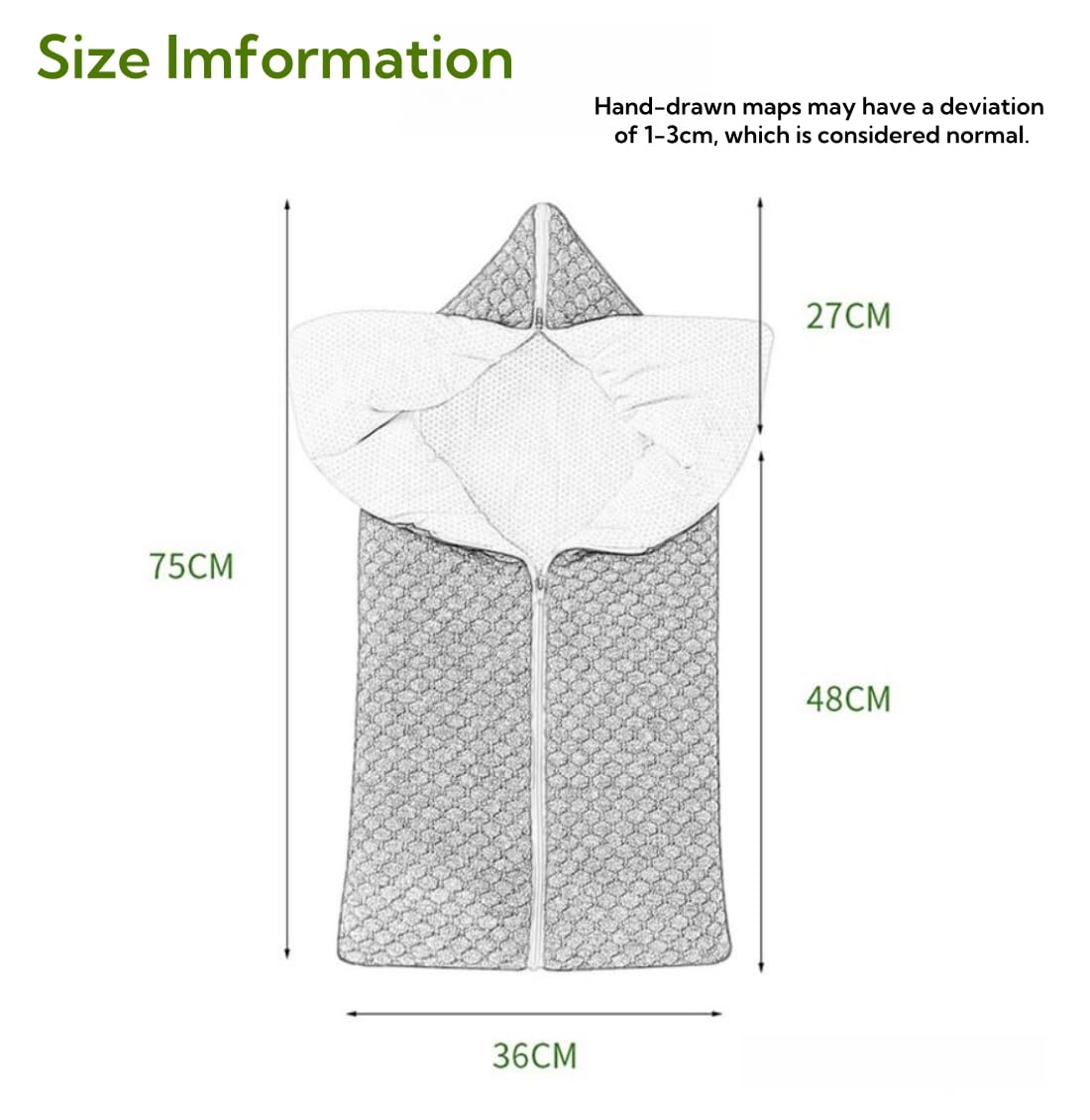 LLmoway newborn swaddle zipped open as flat blanket