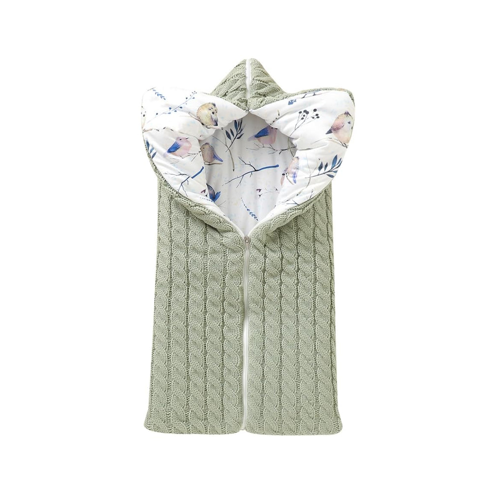 LLmoway warm baby swaddle-sleep sack in sage green for secure warmth