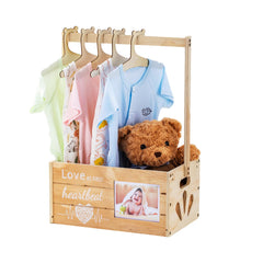 LLMQ baby shower basket photo-frame display for ultrasound memories