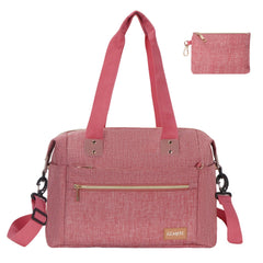 LLNYFL Diaper Tote Bag pink front view shows stylish, spacious daily baby essentials organizer