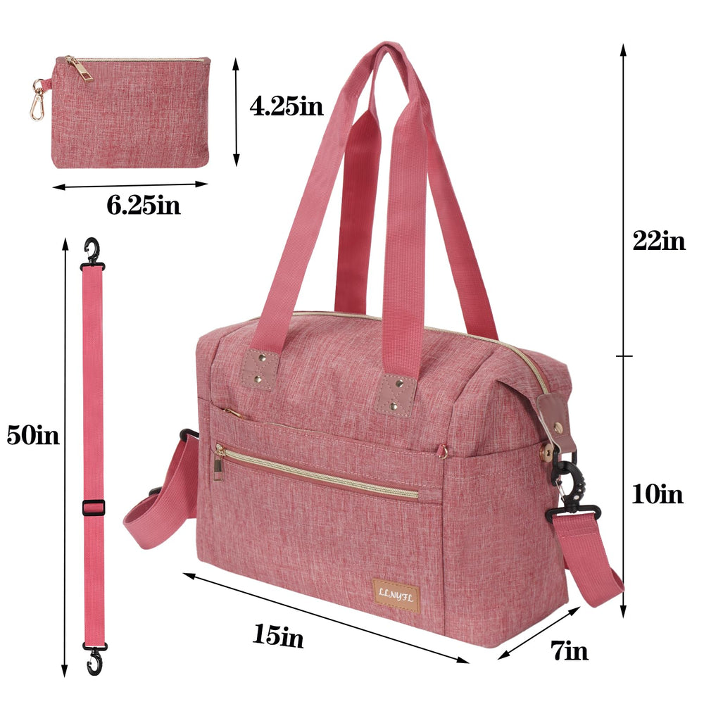 LLNYFL Diaper Tote Bag pink insulated bottle pockets help maintain drink temperature