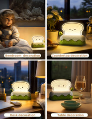 L LOHAS LED toaster night light cycles through eight colors for playful mood lighting.