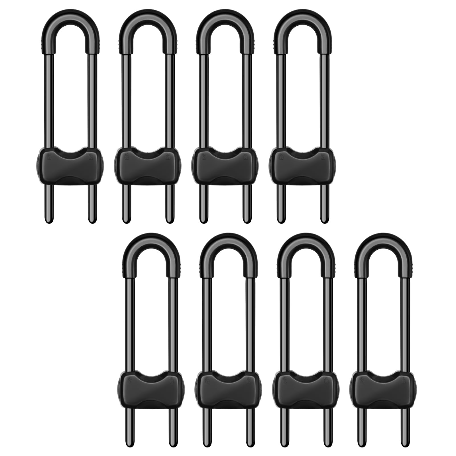 LLOOC cabinet locks 8-pack securing kitchen cabinets for child safety.