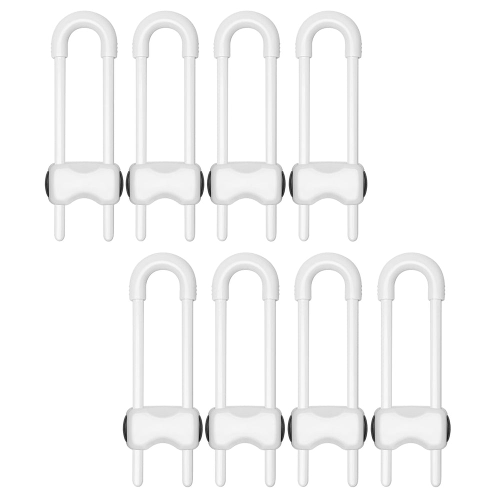 LLOOC cabinet locks 8-pack with U-shaped design for babyproofing cabinets