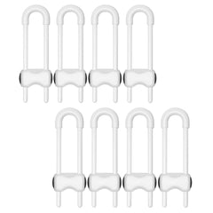 LLOOC cabinet locks 8-pack with U-shaped design for babyproofing cabinets