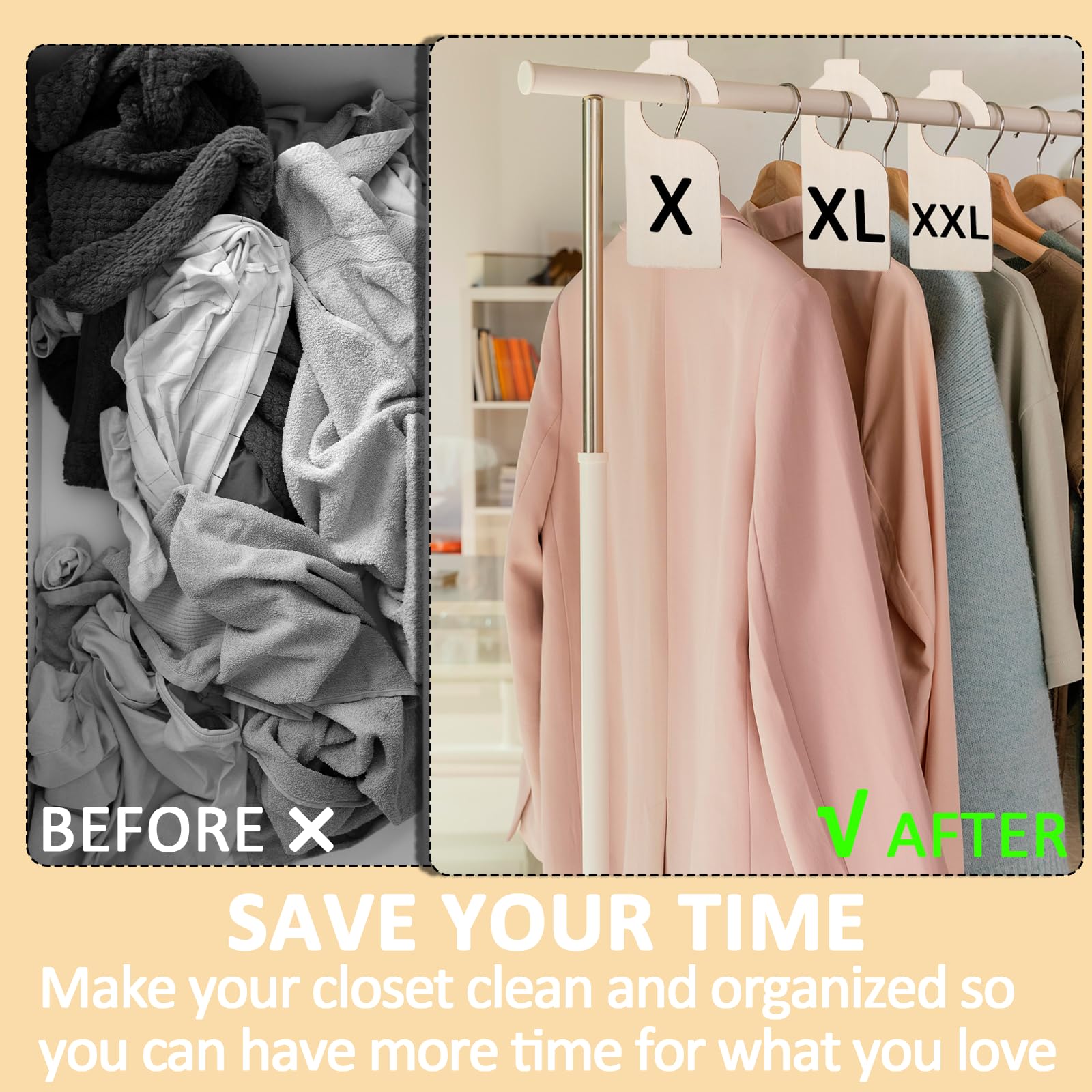 LLOUSSAK closet organization example demonstrates easy sorting