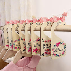 LLUFO baby closet dividers 8pcs wooden set helps keep newborn outfits neatly organized