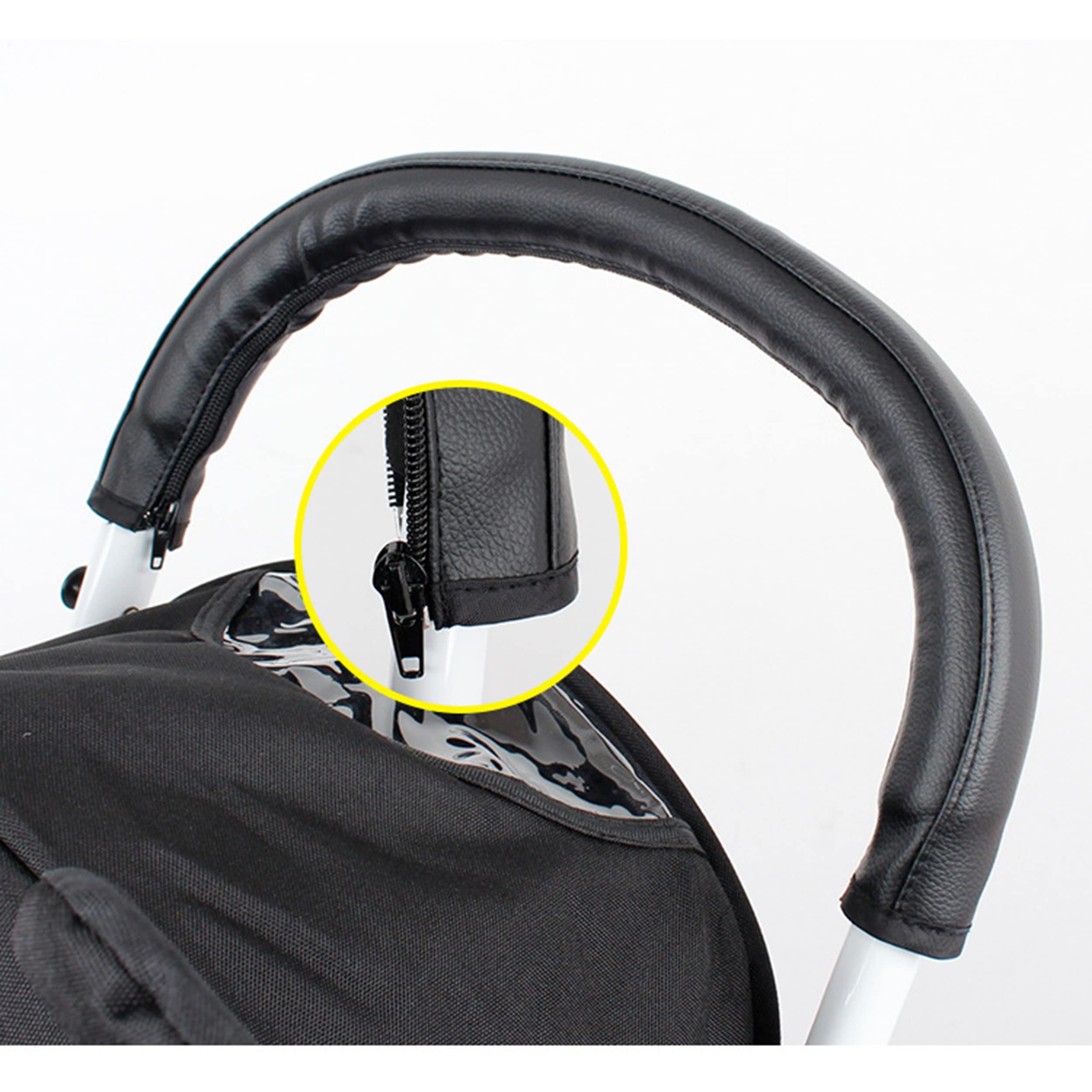 LLUFO handle cover with waterproof soft-touch finish in black keeps grip clean