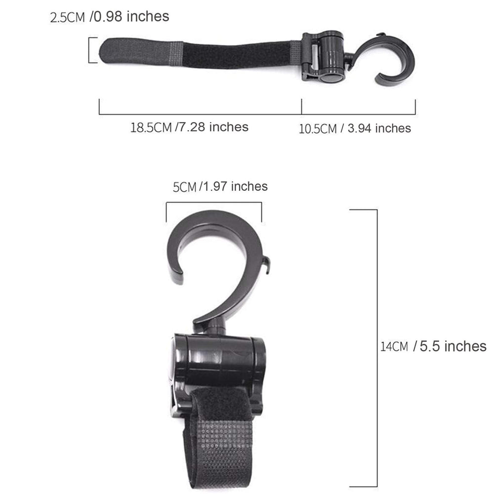 LLUFO stroller hooks pack in packaging highlighting easy installation.