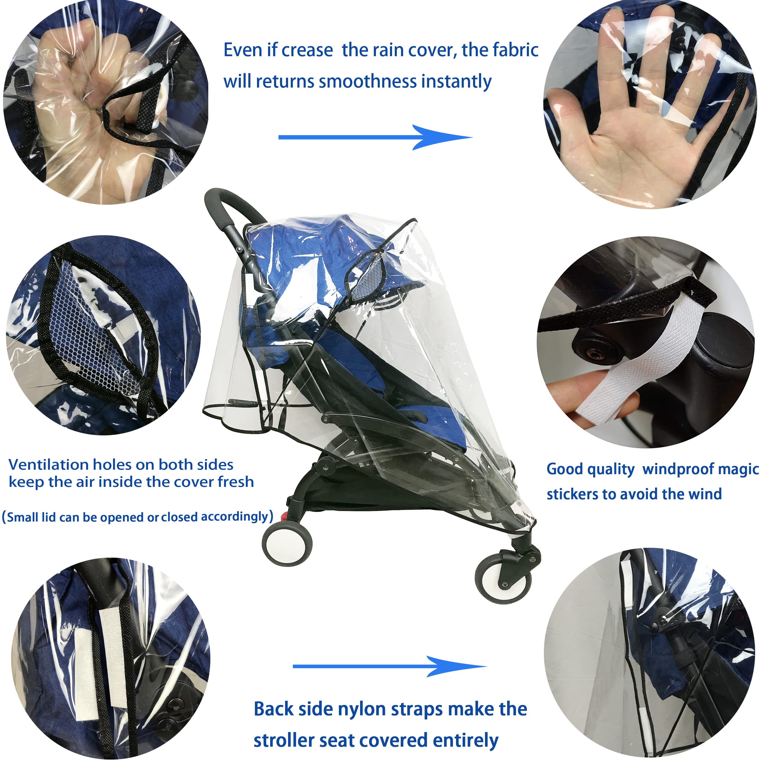 LLUFO stroller rain cover eco-friendly EVA material non-toxic and odor-free
