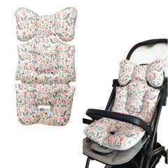 LLUFO baby stroller seat pad pink front view showing soft cotton surface for comfort