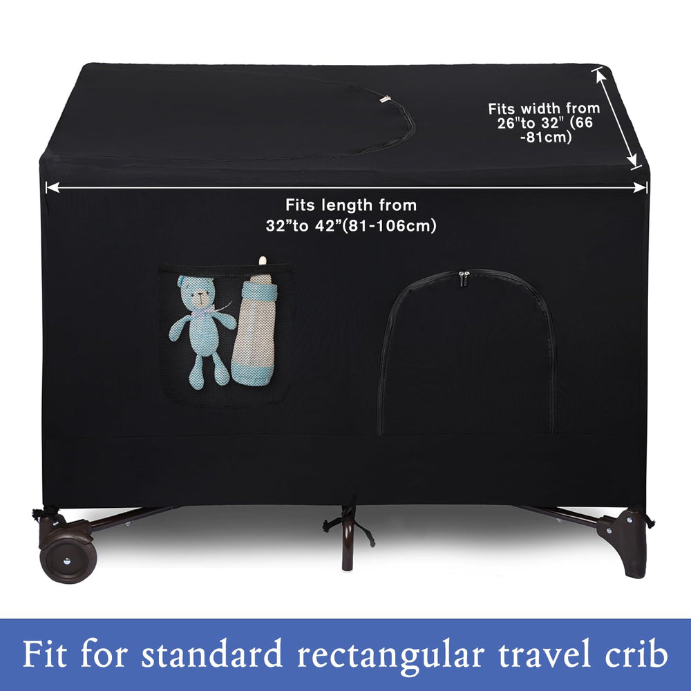 LLYWCM crib blackout cover pack-n-play-fit fits standard playards for travel